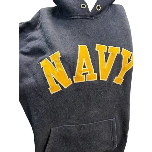 Champion Vintage US Navy Hoodie Pullover Sweatshirt Mens Size XL - Picture 5 of 10